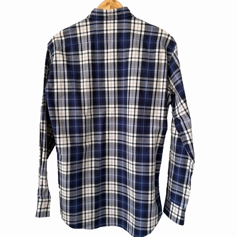 DSQUARED2 Sz 48 XL Made in Italy Men's Plaid 100% Cotton Long Sleeve Shirt - Picture 3 of 7